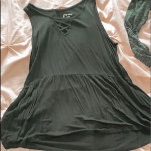 black criss cross tank top